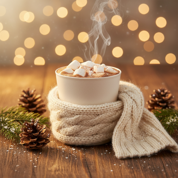 Kış temalı sıcak içecek görseli