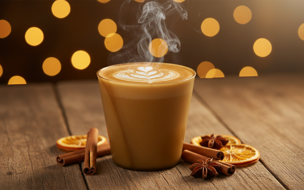 Koyu naturel renkli bardak kış görseli