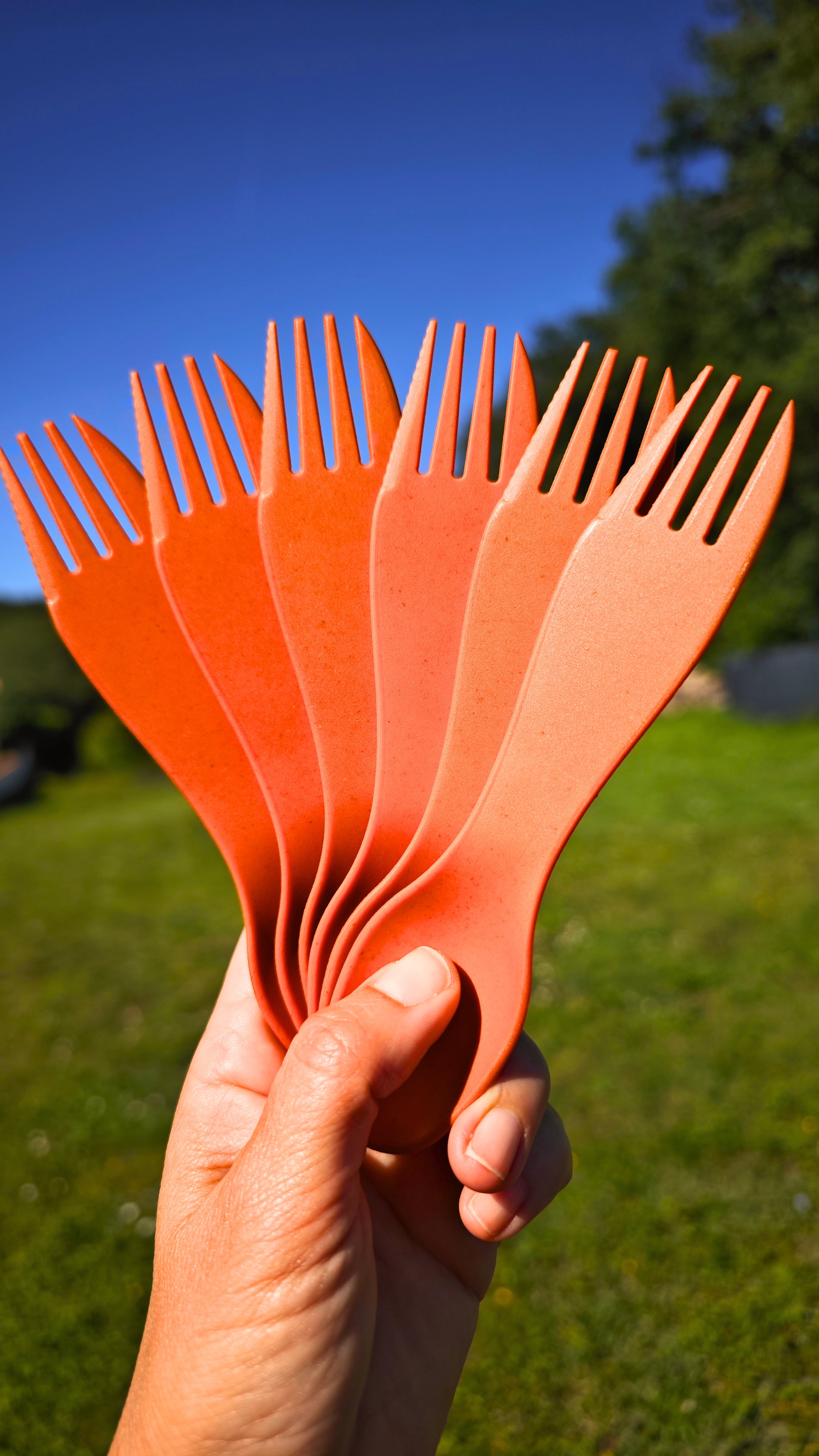 Spork 3 en 1 – Cuillère, Fourchette et Couteau Réutilisable - Set de 6